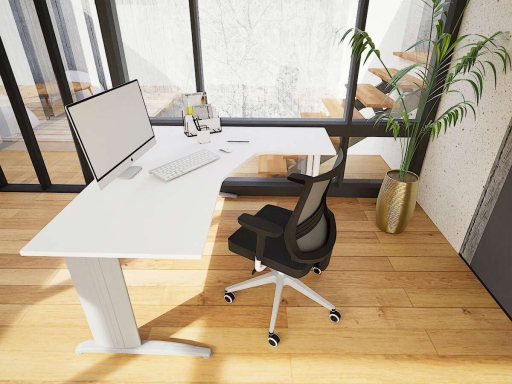 Bureau compact d'angle pratique