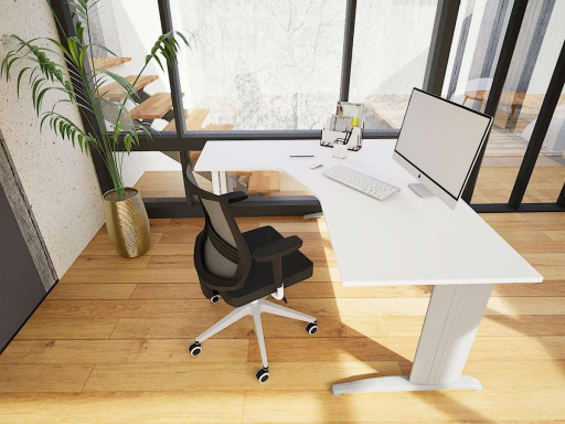 Bureau compact d'angle pratique