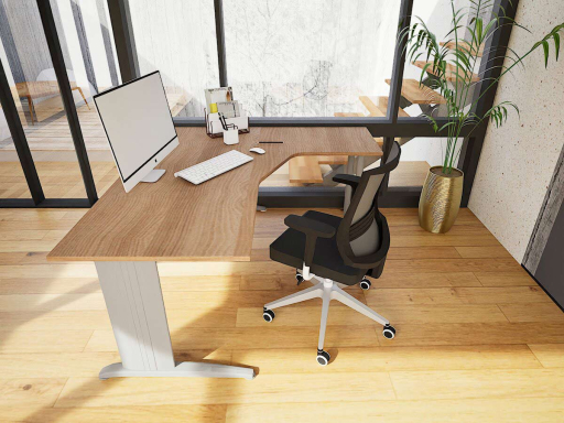 Bureau compact d'angle pratique