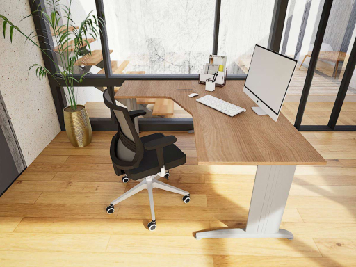 Bureau compact d'angle pratique