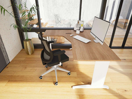 Bureau compact d'angle pratique