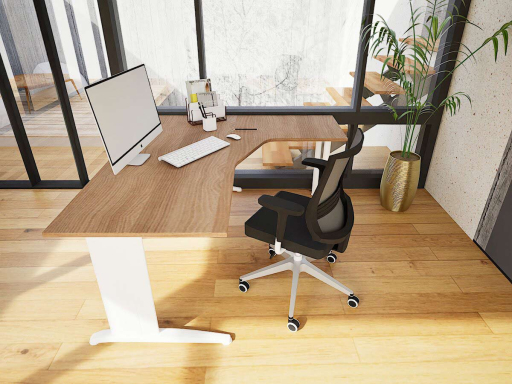 Bureau compact d'angle pratique