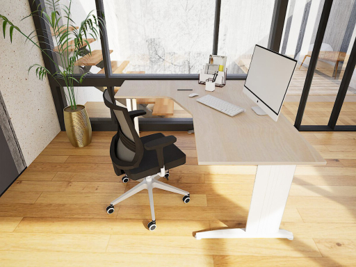 Bureau compact d'angle pratique