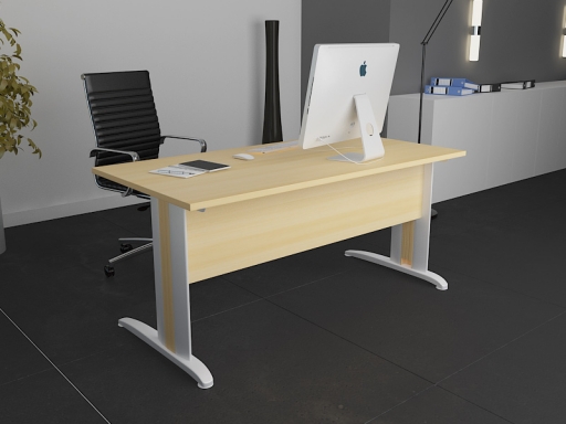 Bureau individuel piètement en L pas cher