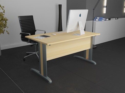 Bureau individuel piètement en L pas cher