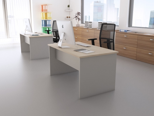 Bureau individuel en bois mélaminé pas cher