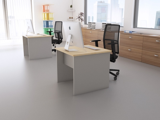 Bureau individuel en bois mélaminé pas cher