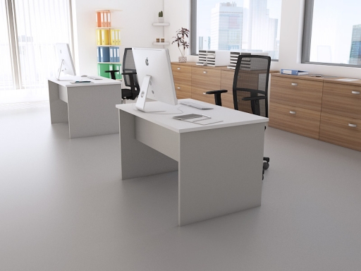 Bureau individuel en bois mélaminé pas cher