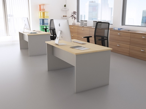 Bureau individuel en bois mélaminé pas cher