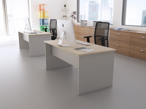 Bureau individuel en bois mélaminé pas cher