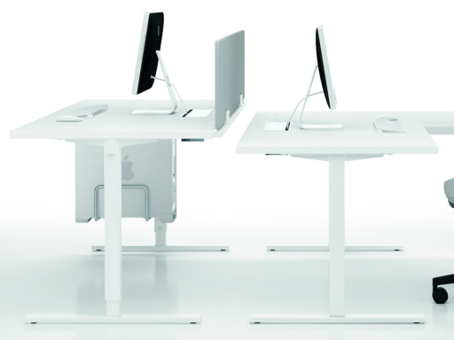 Bureau individuel QUATRO hauteur réglable, fabriqué en Italie