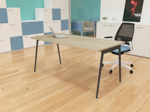 Bureau individuel contemporain pieds trapèzes