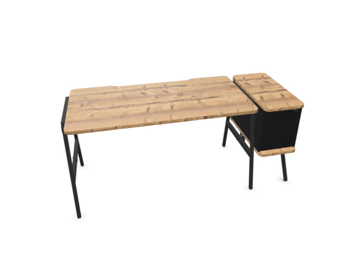 Bureau individuel avec caisson FLEXY P70 cm, fabriqué en France
