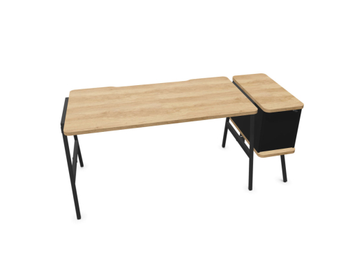 Bureau individuel avec caisson FLEXY P70 cm, fabriqué en France