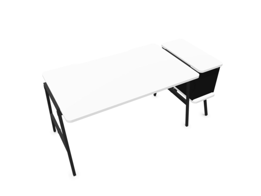 Bureau individuel design avec caisson FLEXY, fabriqué en France