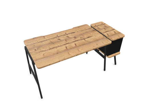 Bureau individuel design avec caisson FLEXY, fabriqué en France