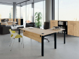 Normatic - Bureau individuel avec retour et voile de fond QUANTIQUE