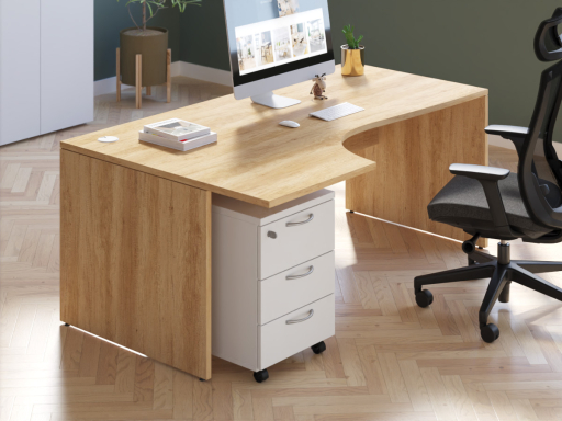 Bureau compact en angle PILOTE, fabrication française