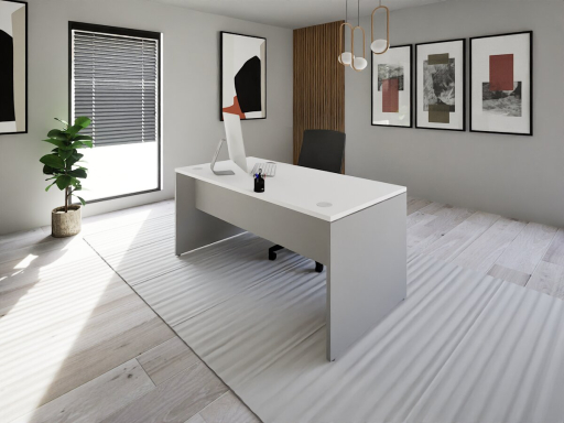 Bureau individuel bicolore en bois mélaminé, made in France