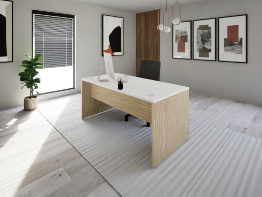 Bureau individuel bicolore en bois mélaminé, made in France