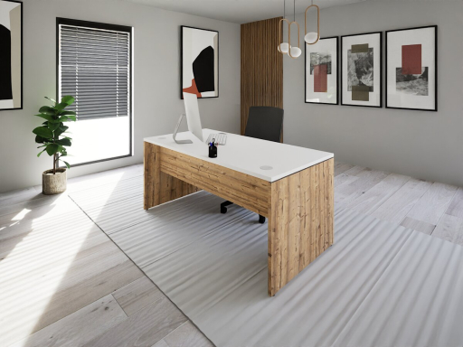 Bureau individuel bicolore en bois mélaminé, made in France