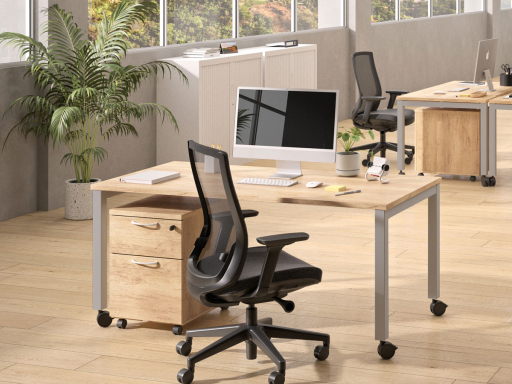 Bureau individuel sur roulettes PRÉLUDE, fabriqué en France