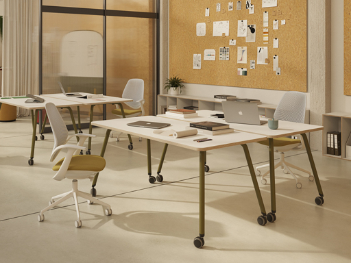 Bureau avec roulettes pas cher, fabriqué en Espagne