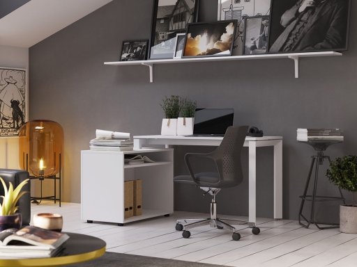 Bureau de télétravail avec rangement ANDREA pratique et pas cher