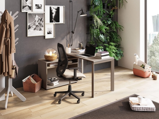Bureau de télétravail avec rangement ANDREA pratique et pas cher