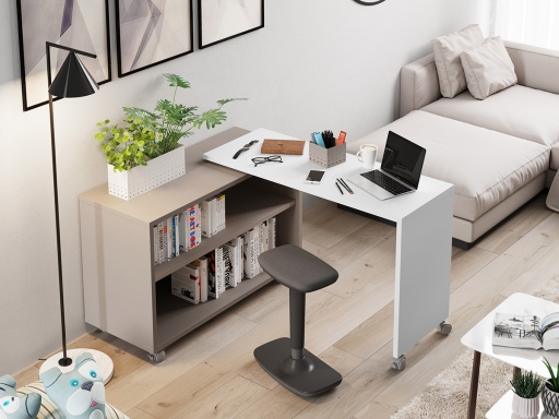 Bureau de télétravail modulaire sur roulettes pas cher