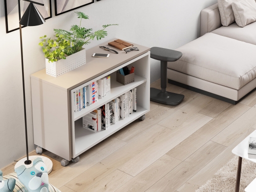 Bureau de télétravail modulaire sur roulettes pas cher