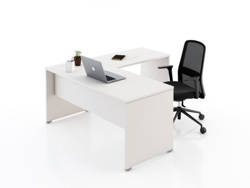 Bureau contemporain en bois avec retour