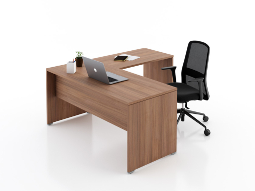 Bureau contemporain en bois avec retour