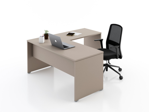 Bureau contemporain en bois avec retour