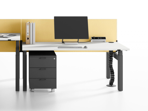 Bureau en vis à vis 2 personnes à hauteur réglable PIXEL Basic, fabriqué en Italie