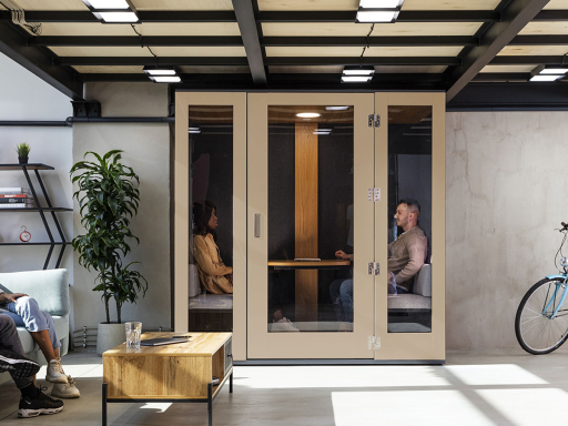 Cabine acoustique avec banquettes design pour 2 personnes , fabrication européenne