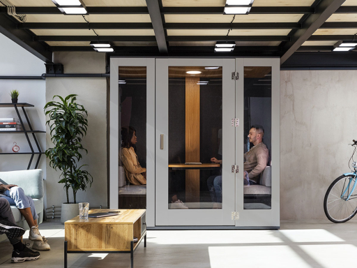 Cabine acoustique avec banquettes design pour 2 personnes , fabrication européenne
