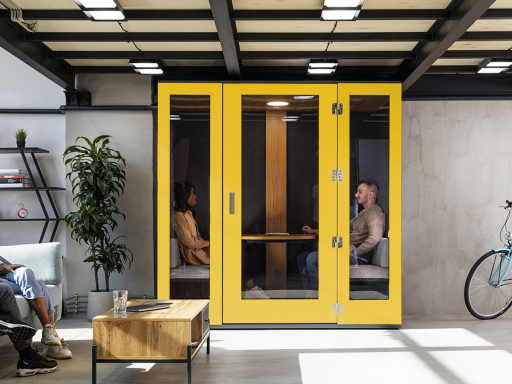 Cabine acoustique avec banquettes design pour 2 personnes , fabrication européenne