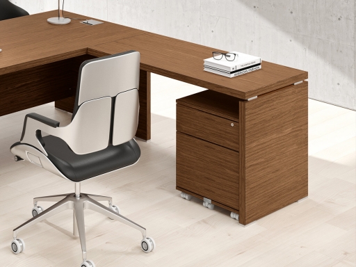 Caisson mobile exécutif 2 tiroirs en essence de bois
