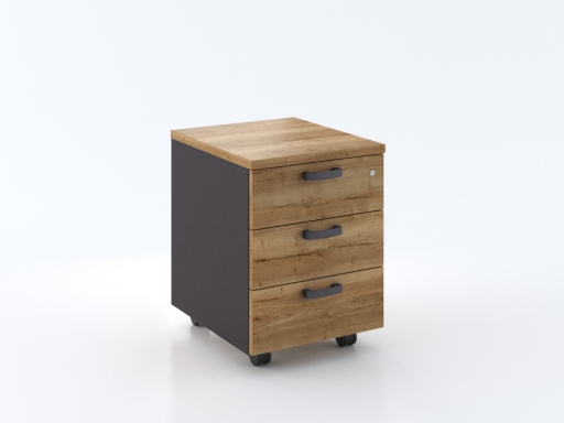Caisson mobile 3 tiroirs bicolore