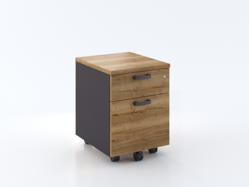 Caisson mobile 2 tiroirs bicolore