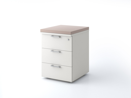 Caisson mobile 3 tiroirs uni avec coussin, pas cher