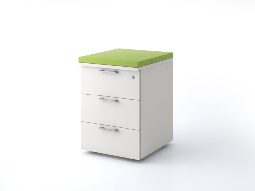 Caisson mobile 3 tiroirs uni avec coussin, pas cher