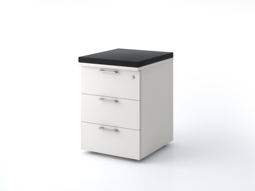 Caisson mobile 3 tiroirs uni avec coussin, pas cher