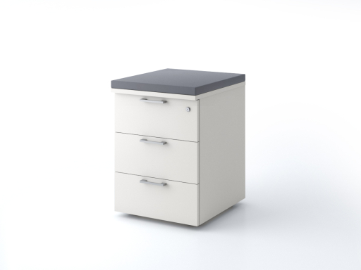 Caisson mobile 3 tiroirs uni avec coussin, pas cher