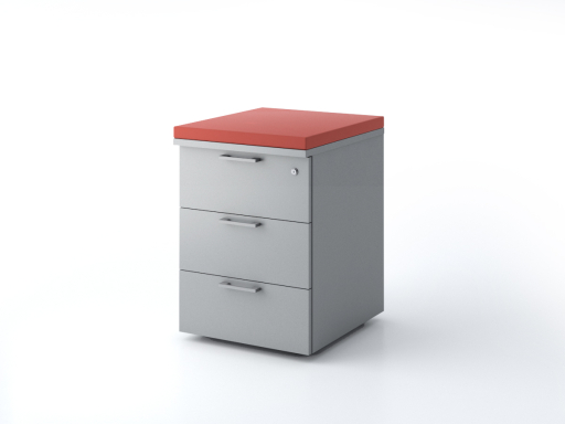 Caisson mobile 3 tiroirs uni avec coussin, pas cher