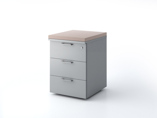 Caisson mobile 3 tiroirs uni avec coussin, pas cher