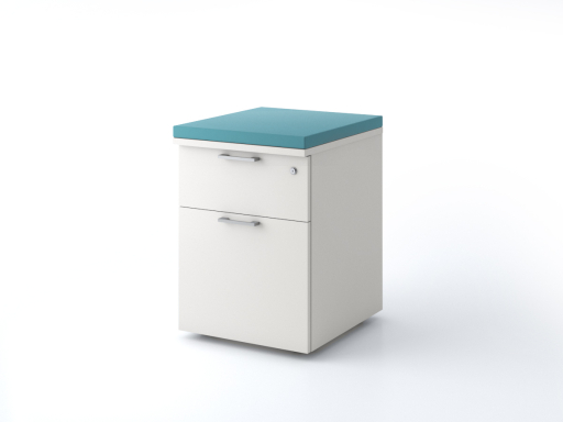 Caisson mobile 2 tiroirs uni avec coussin pas cher