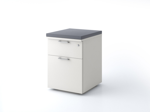 Caisson mobile 2 tiroirs uni avec coussin pas cher