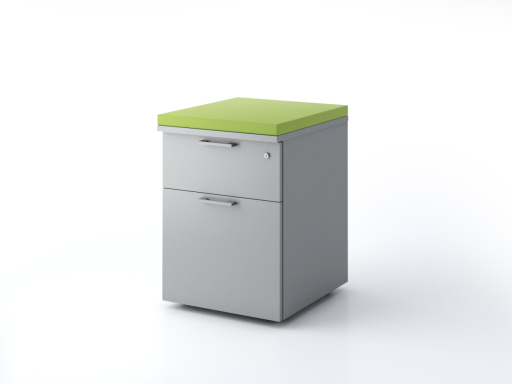 Caisson mobile 2 tiroirs uni avec coussin pas cher